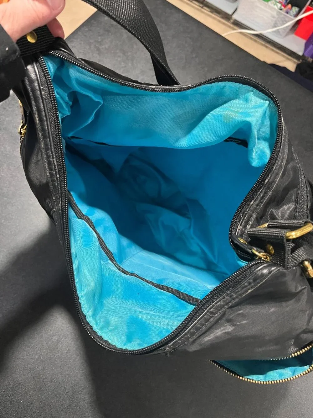 Skip Hop black diaper bag Cross body